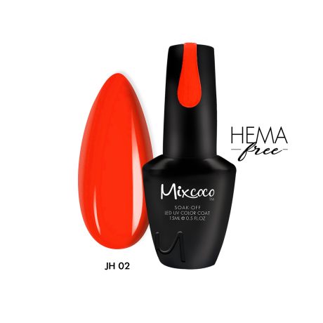 JH-02 Ημιμόνιμο Βερνίκι Mixcoco 15ml (Πορτοκαλοκόκκινο)