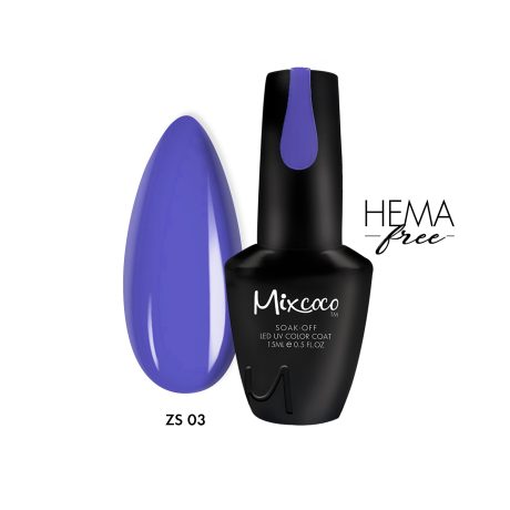 ZS-003 Ημιμόνιμο Βερνίκι Mixcoco 15ml Purple Flavor (Μπλε-Μωβ Ανοιχτό)