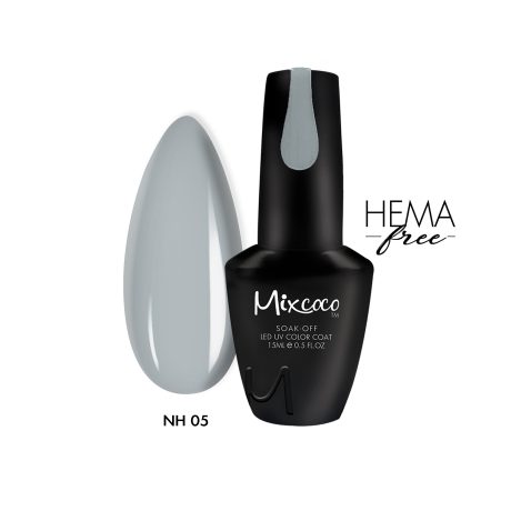 NH-005 Ημιμόνιμο Βερνίκι Mixcoco 15ml Grey Flavor (Γκρι Ανοιχτό)