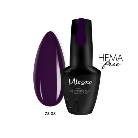 ZS-008 Ημιμόνιμο Βερνίκι Mixcoco 15ml Purple Flavor (Βιολετί Σκούρο)