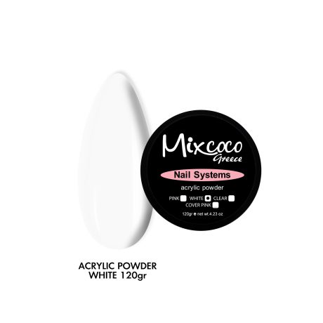 Ακρυλική Σκόνη 120gr Λευκή Mixcoco