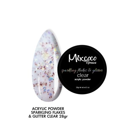 Ακρυλική Σκόνη 28gr Sparkling Flakes & Glitter Clear